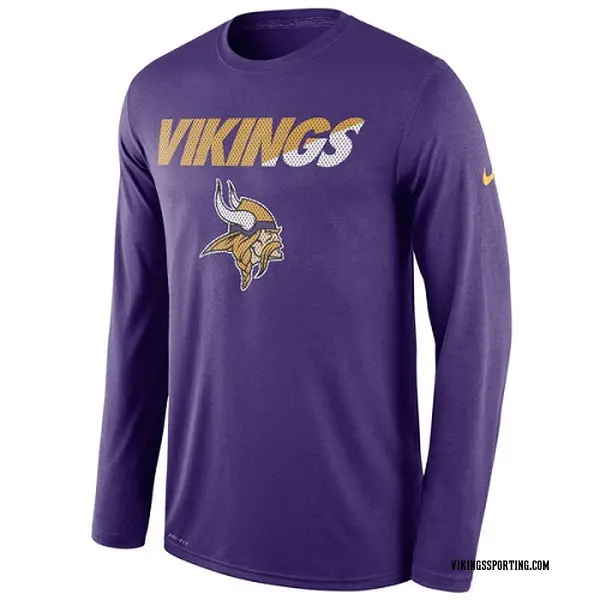 Men's Nike Minnesota Vikings Staff Practice Long Sleeve Performance T ...